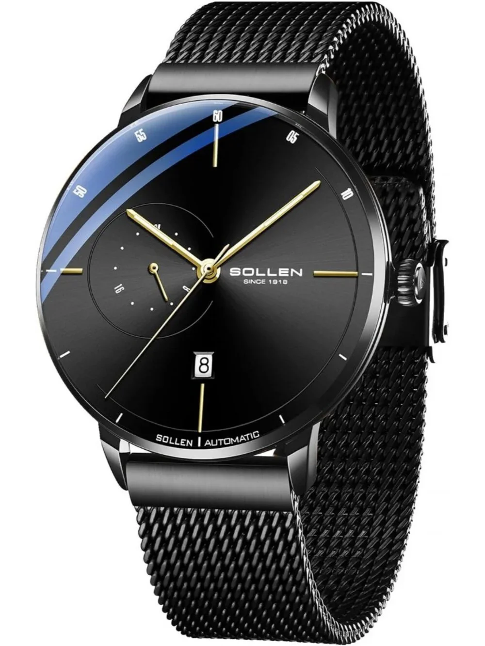 Men's Black Luxury Minimalist Original Mechanical Movement Automatic Wrist Watch